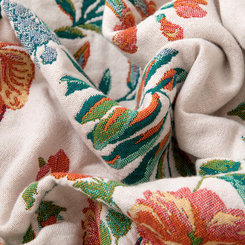 Wendbare Steppdecke aus Gaze mit Vintage-Rankenmuster und Blumenmuster - image 4