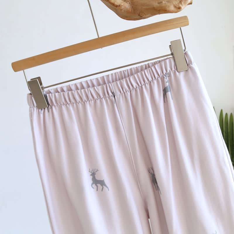 Partner-Loungewear-Set aus Baumwolle mit Hirschmotiv - image 8