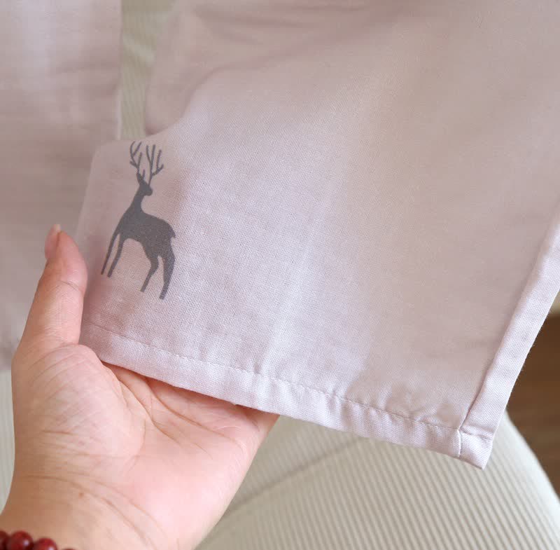 Partner-Loungewear-Set aus Baumwolle mit Hirschmotiv - image 12