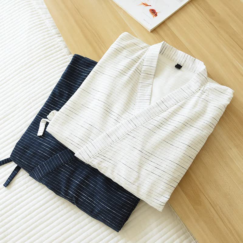 Unisex Kimono-Bademantel aus Baumwollgaze - image 1