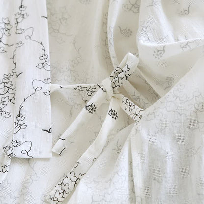 Unisex Kimono-Bademantel aus Baumwolle mit Blumenmuster - image 9