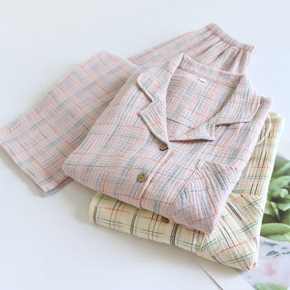 Bunte, gestreifte und karierte Baumwoll-Pyjamas - image 6