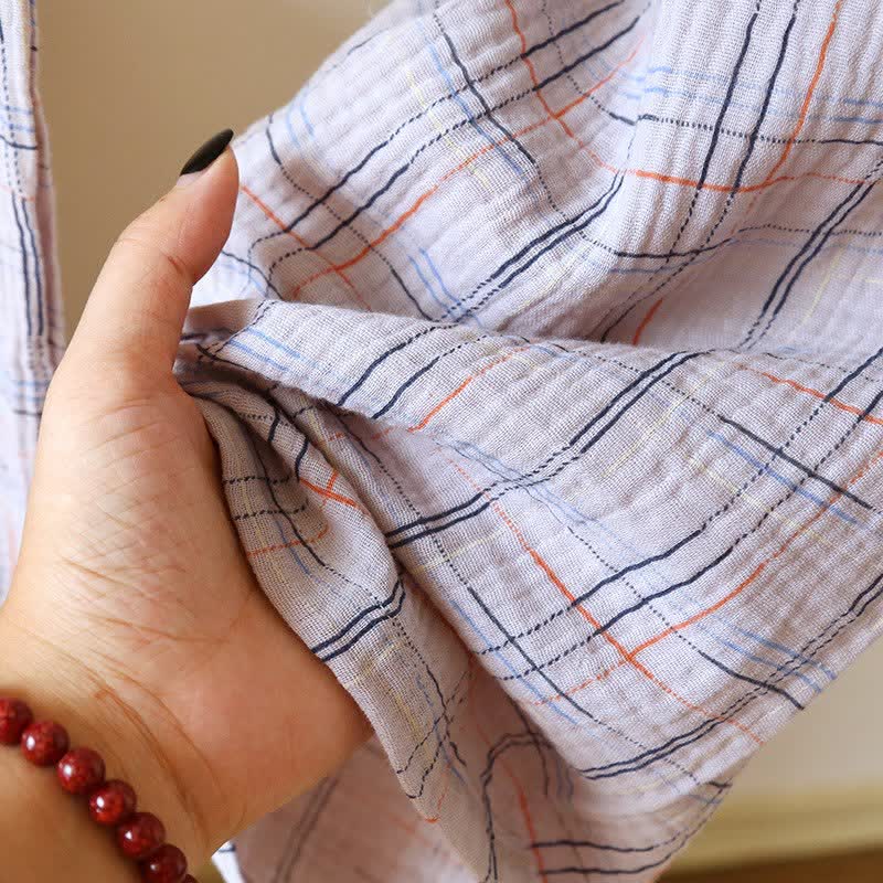Bunte, gestreifte und karierte Baumwoll-Pyjamas - image 23