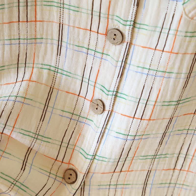 Bunte, gestreifte und karierte Baumwoll-Pyjamas - image 11