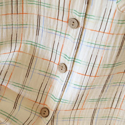 Bunte, gestreifte und karierte Baumwoll-Pyjamas - image 11