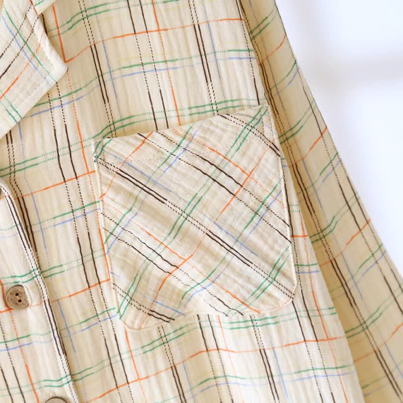 Bunte, gestreifte und karierte Baumwoll-Pyjamas - image 12