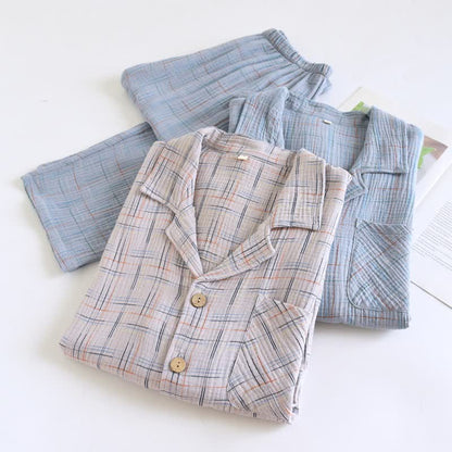 Bunte, gestreifte und karierte Baumwoll-Pyjamas - image 5