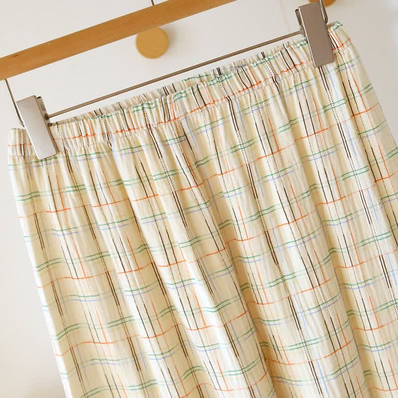 Bunte, gestreifte und karierte Baumwoll-Pyjamas - image 13