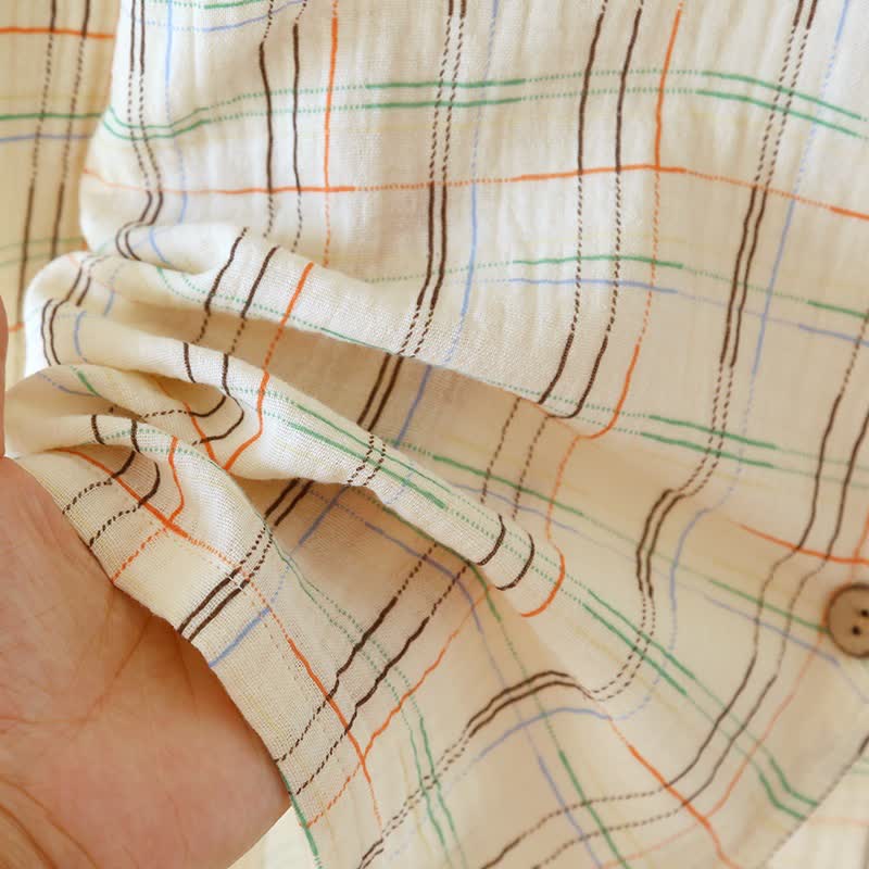 Bunte, gestreifte und karierte Baumwoll-Pyjamas - image 14