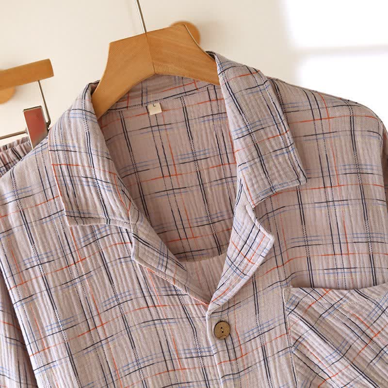 Bunte, gestreifte und karierte Baumwoll-Pyjamas - image 19