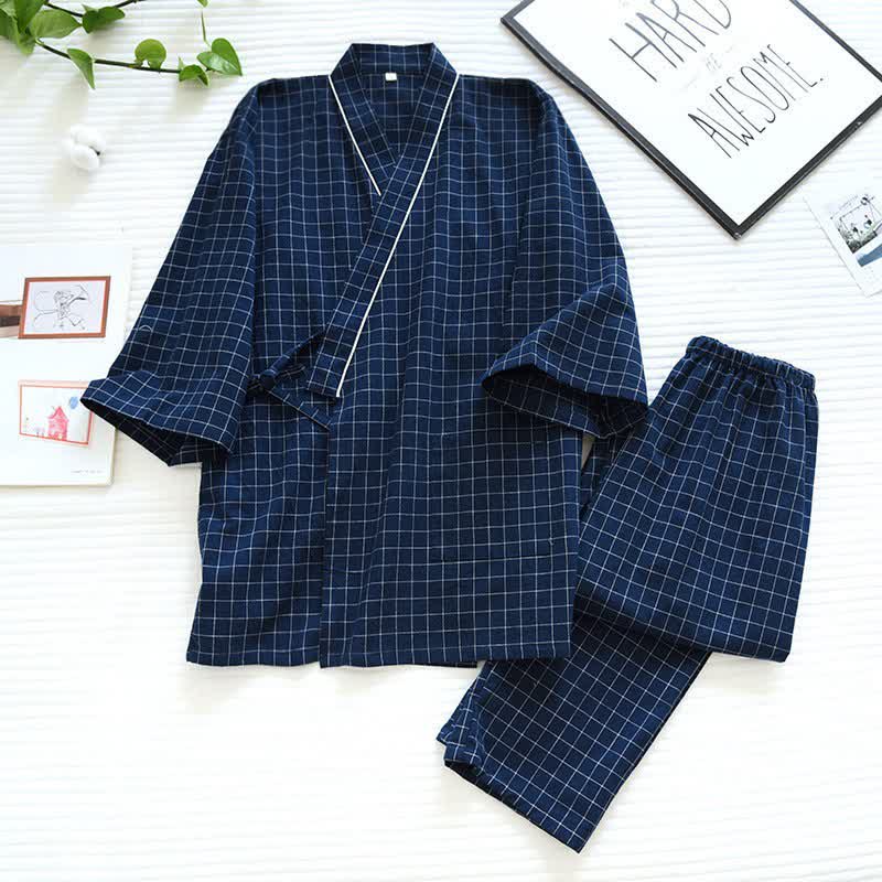 Partner-Pyjamas aus Baumwolle im Kimono-Stil - image 2