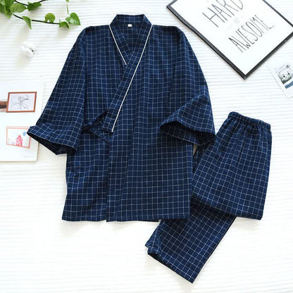 Partner-Pyjamas aus Baumwolle im Kimono-Stil - image 2