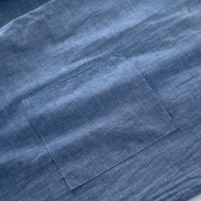 Unisex-Pyjama aus einfarbiger Baumwolle mit kurzen Ärmeln - image 11