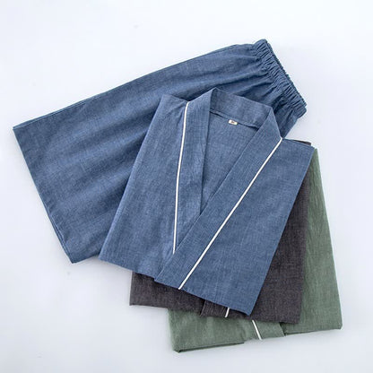Unisex-Pyjama aus einfarbiger Baumwolle mit kurzen Ärmeln - image 2