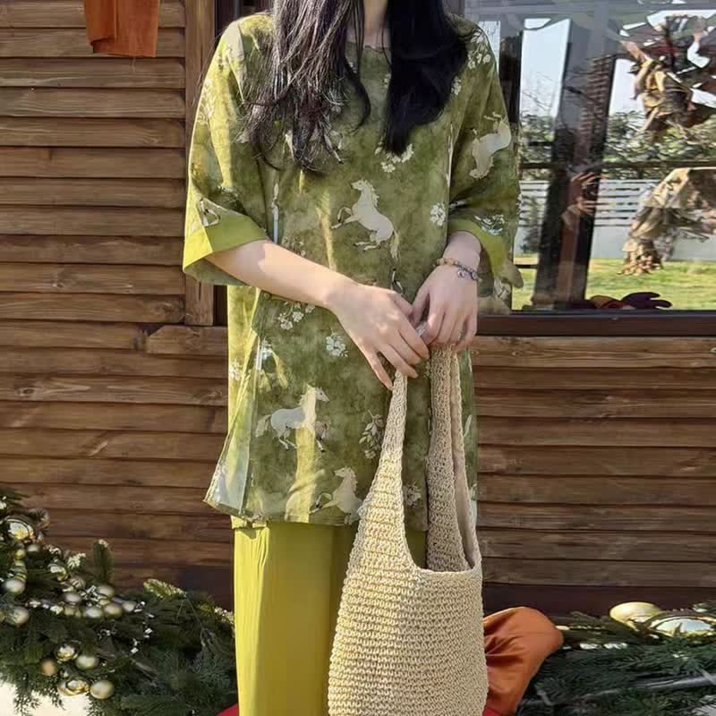 Loungewear-Set mit Pferdeprint im orientalischen Stil - image 5