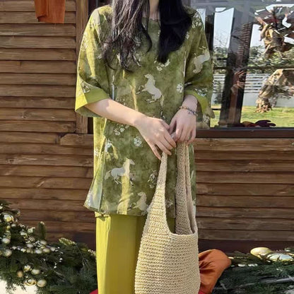 Loungewear-Set mit Pferdeprint im orientalischen Stil - image 5