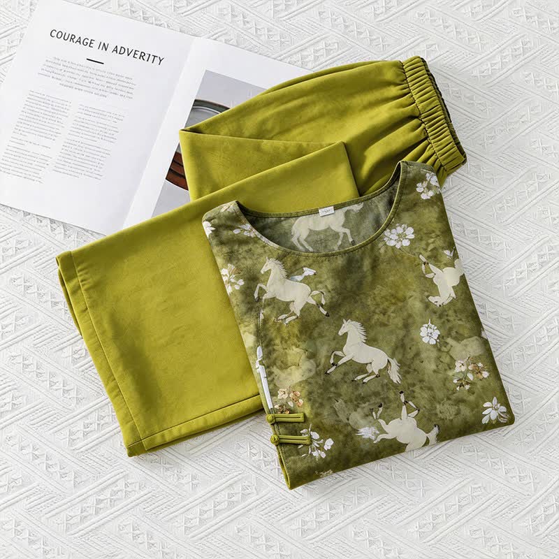 Loungewear-Set mit Pferdeprint im orientalischen Stil - image 9