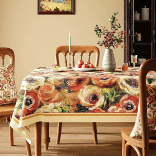 Impressionistische Ölgemälde-Tischdecke mit Blumenmuster - Mehrfarbig - Quadrat - 140cm × 140cm - image 0