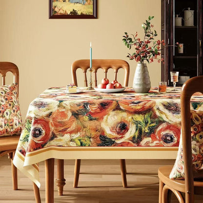 Impressionistische Ölgemälde-Tischdecke mit Blumenmuster - Mehrfarbig - Quadrat - 140cm × 140cm - image 0