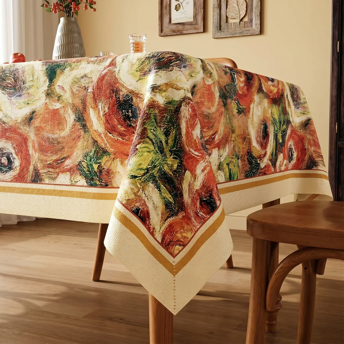 Impressionistische Ölgemälde-Tischdecke mit Blumenmuster - image 3