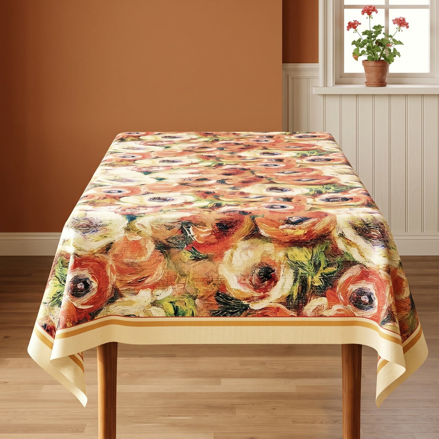 Impressionistische Ölgemälde-Tischdecke mit Blumenmuster - image 1