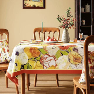 Wasserfeste Tischdecke mit Ölgemälde-Blumenmuster - Mehrfarbig - Quadrat - 140cm × 140cm - image 0