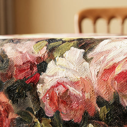 Vintage-Ölgemälde-Tischdecke mit Rosenmuster - image 4