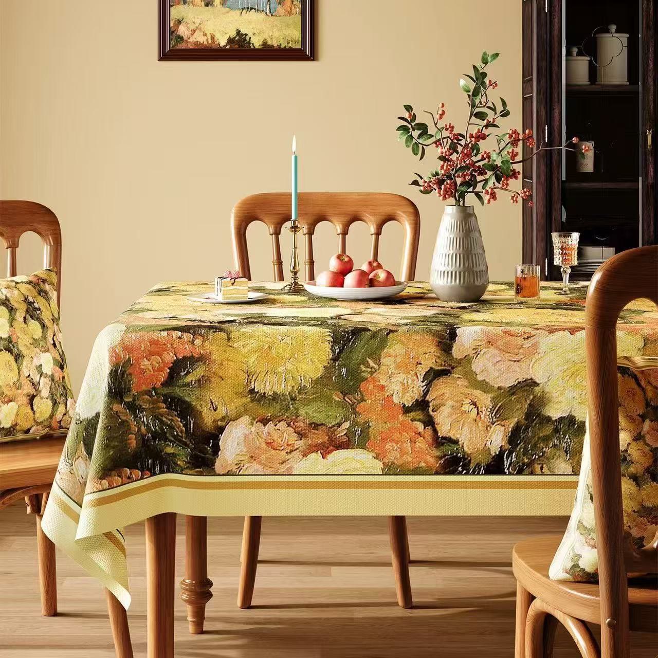 Elegante Tischdecke mit malerischem Blumenmuster - Mehrfarbig - Quadrat - 140cm × 140cm - image 0