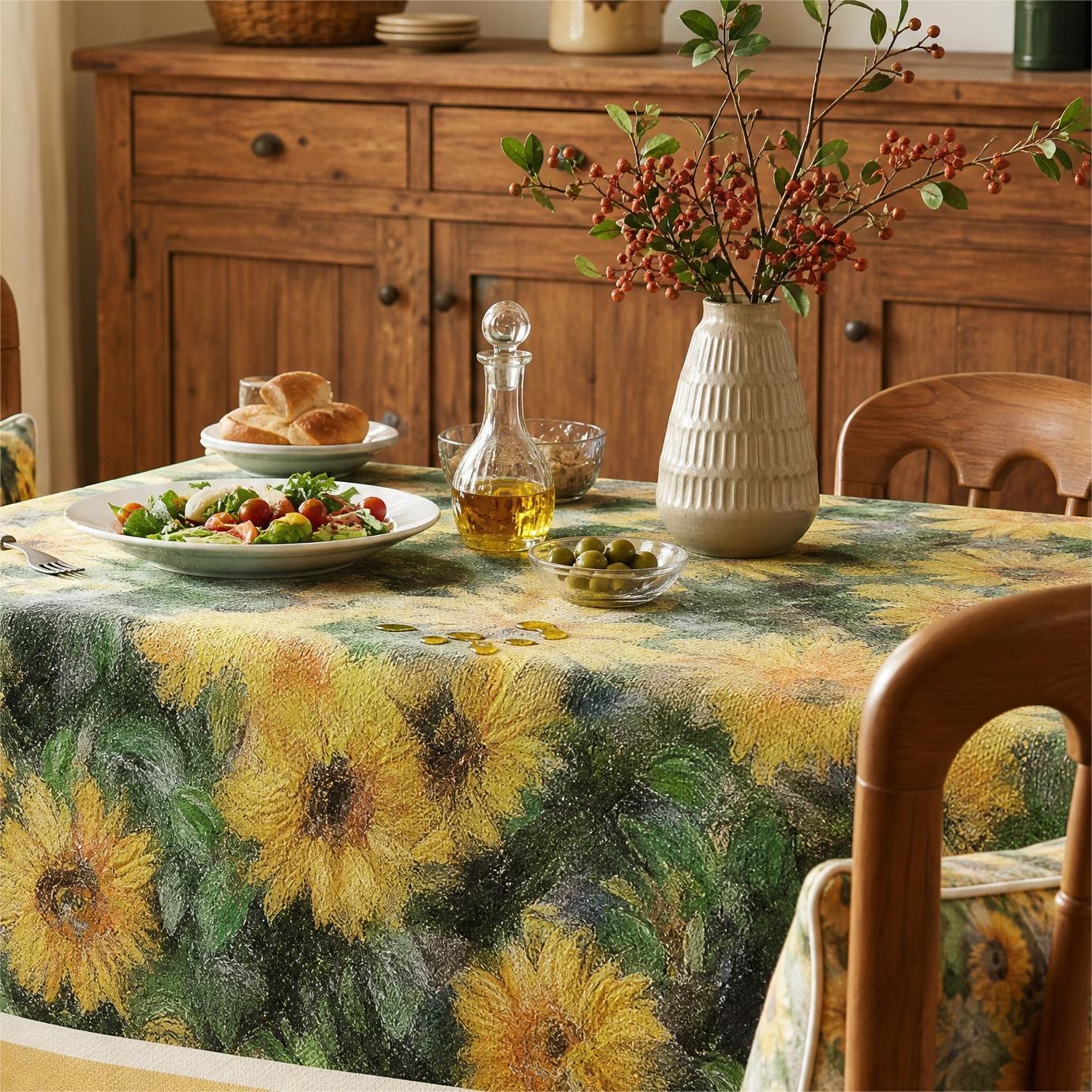 Vintage Tischdecke mit Sonnenblumenmuster - image 3
