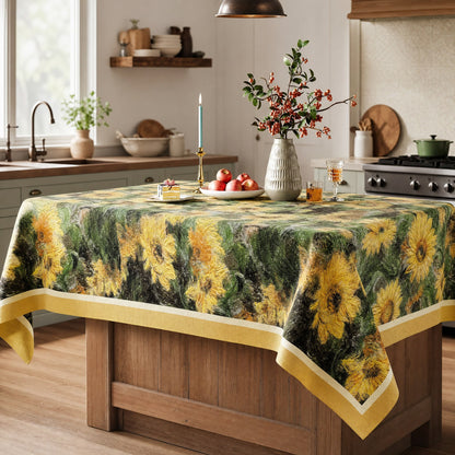 Vintage Tischdecke mit Sonnenblumenmuster - image 1