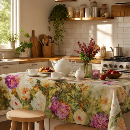 Tischdecke in zartem impressionistischem Rosenmuster - image 3