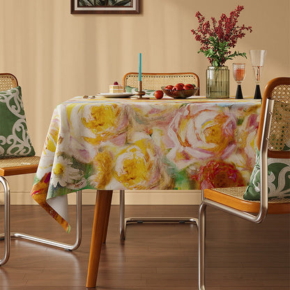 Tischdecke mit zartem impressionistischem Rosenmuster - Mehrfarbig - Rechteck - 140cm × 86" - image 0
