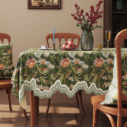 Tischdecke mit Waldblumen- und Gänseblümchenmuster - Grün - Rechteck - 140cm × 86" - image 0