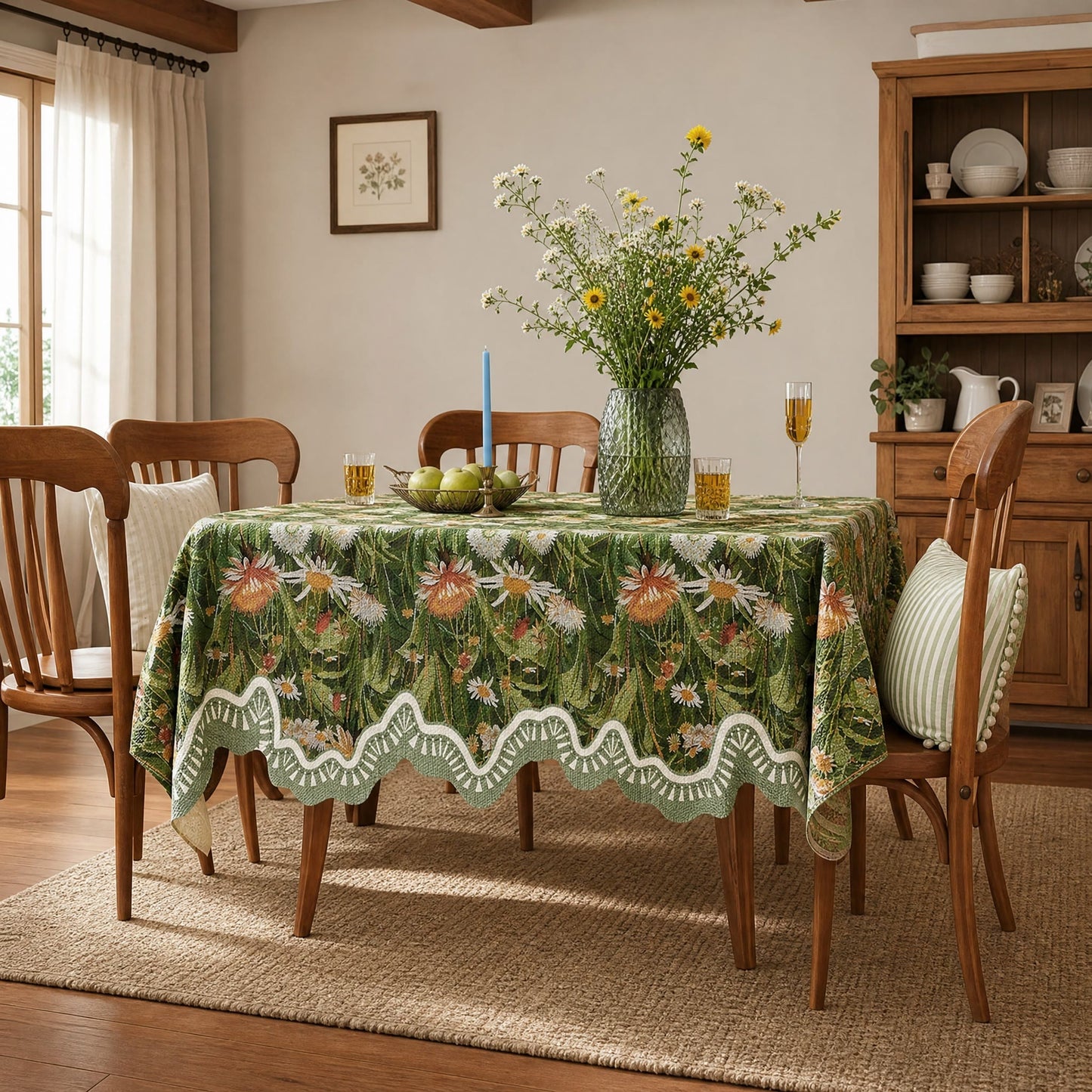 Tischdecke mit Waldblumen- und Gänseblümchenmuster - image 1