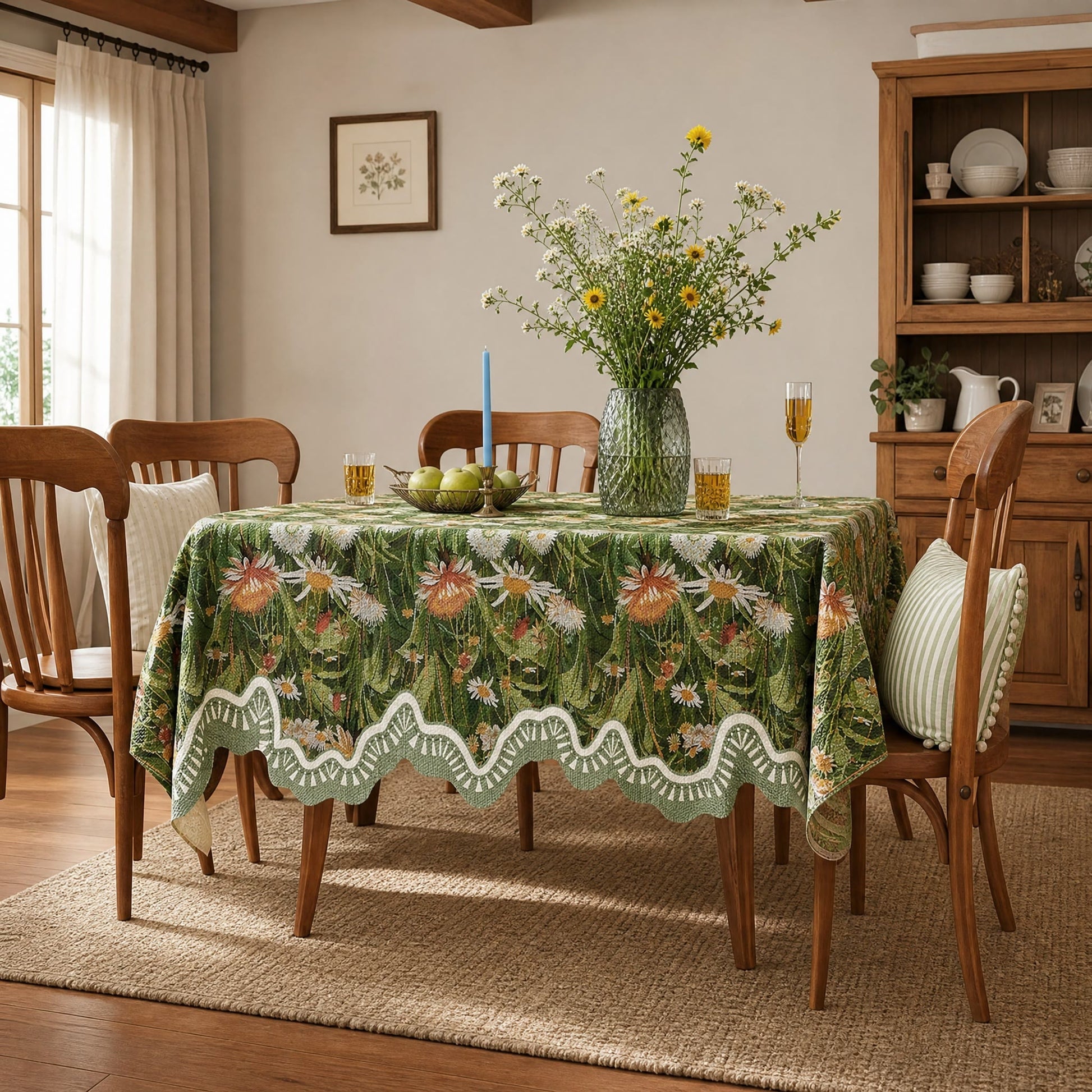Tischdecke mit Waldblumen- und Gänseblümchenmuster - image 1