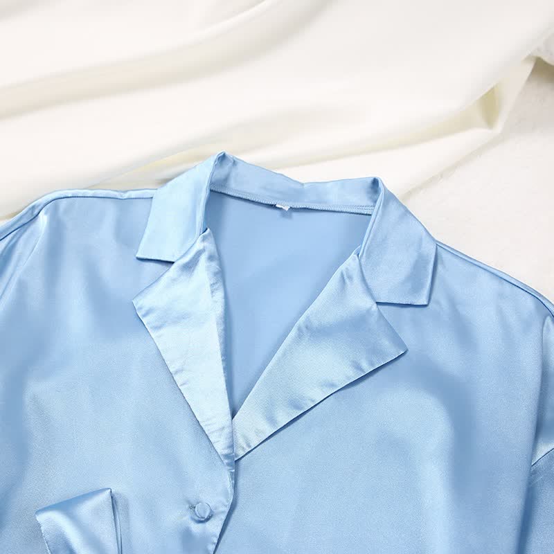Einfarbiges Loungewear-Set für Damen mit Gürtel - image 4