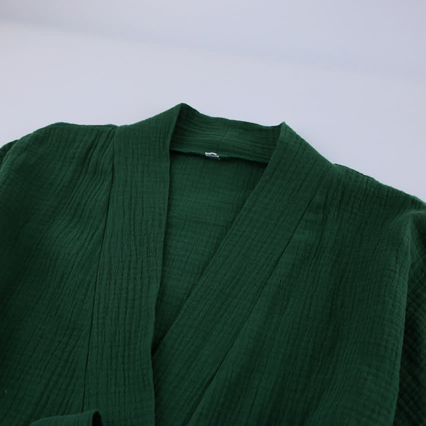 Kimono-Pyjama aus einfarbigem Baumwollgaze - image 10