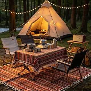 Boho-Picknickdecke im Ethno-Stil mit Quasten - 140cm x 300cm - image 0