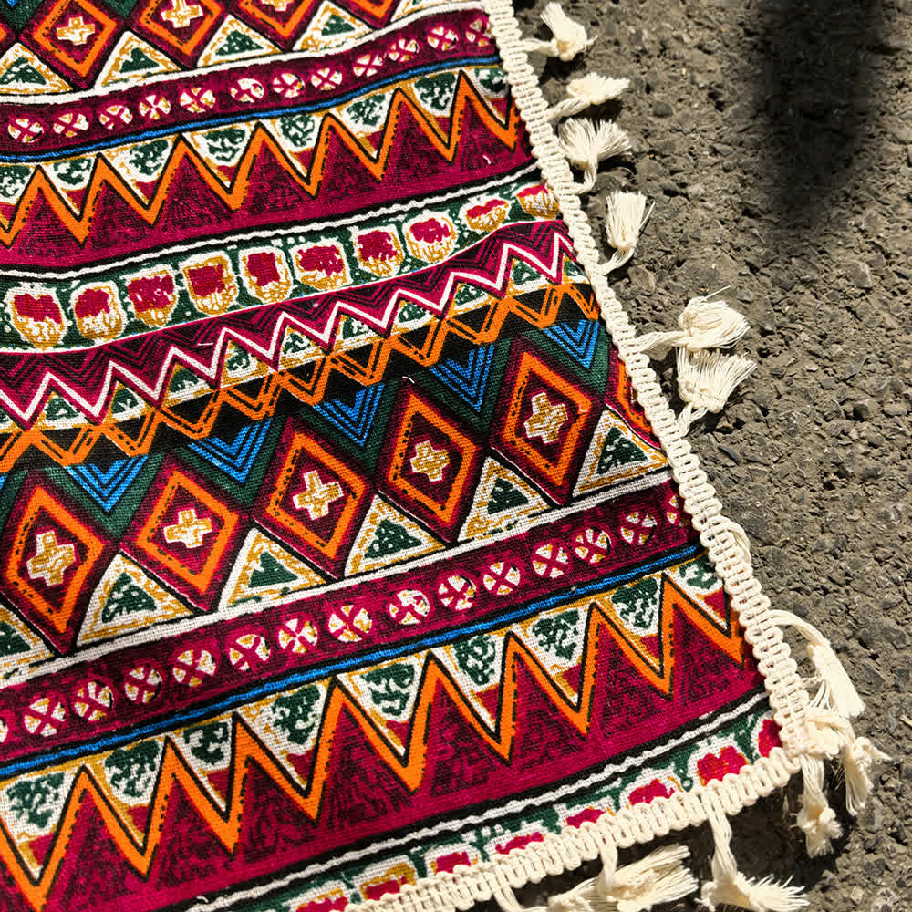 Boho-Picknickdecke im Ethno-Stil mit Quasten - image 4