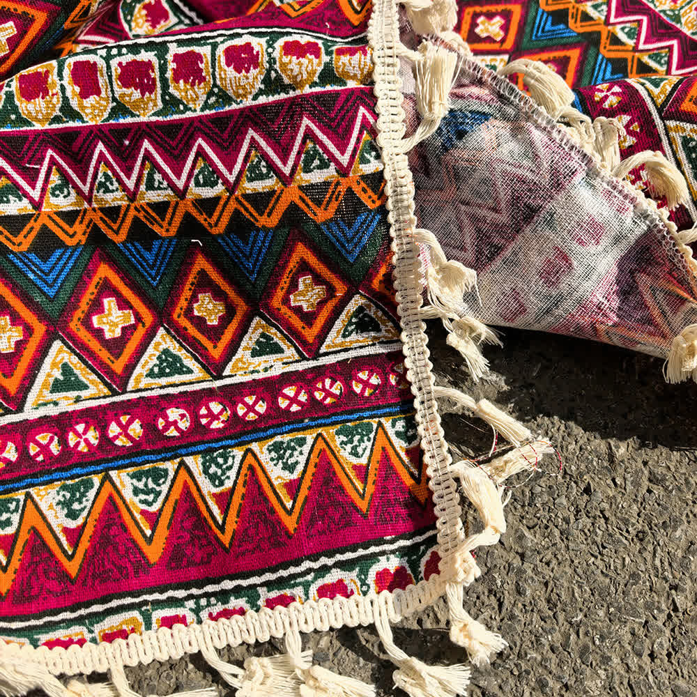 Boho-Picknickdecke im Ethno-Stil mit Quasten - image 5