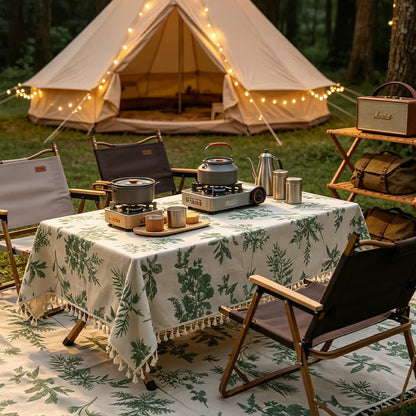 Picknickdecke mit Vintage-Waldmuster und Quasten - image 1