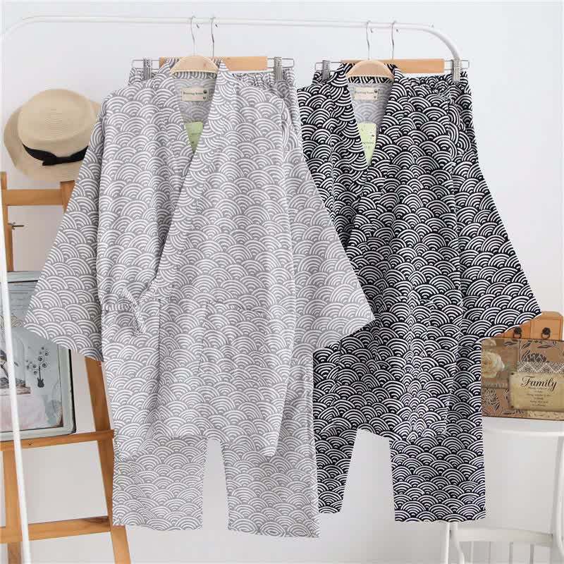 Unisex Seigaiha Baumwollkimono Loungewear Set - image 0