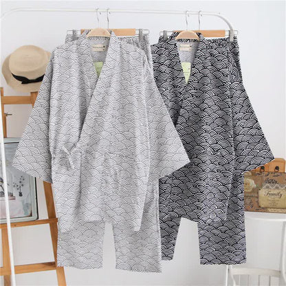 Unisex Seigaiha Baumwollkimono Loungewear Set - image 0