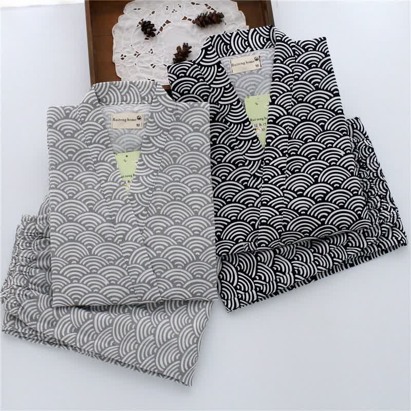 Unisex Seigaiha Baumwollkimono Loungewear Set - image 1