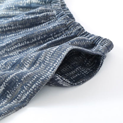 Unisex-Pyjama-Set aus blauer, künstlerisch gestalteter Baumwolle - image 5