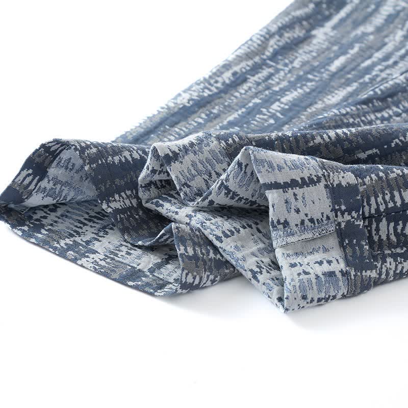 Unisex-Pyjama-Set aus blauer, künstlerisch gestalteter Baumwolle - image 4
