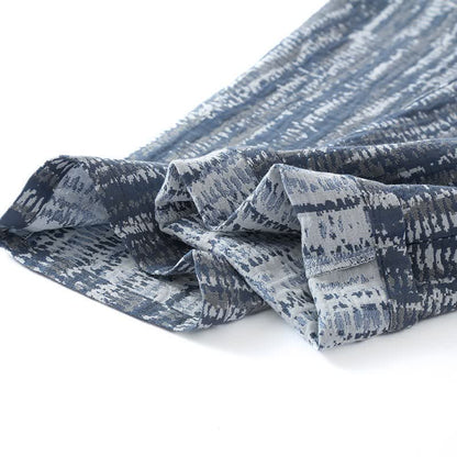 Unisex-Pyjama-Set aus blauer, künstlerisch gestalteter Baumwolle - image 4
