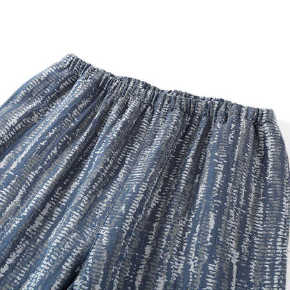 Unisex-Pyjama-Set aus blauer, künstlerisch gestalteter Baumwolle - image 3
