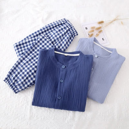 Loungewear-Set mit gemischtem Vichy-Karo-Muster - image 1