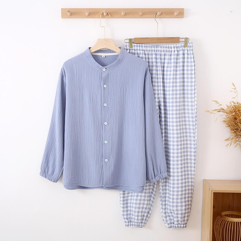 Loungewear-Set mit gemischtem Vichy-Karo-Muster - image 8